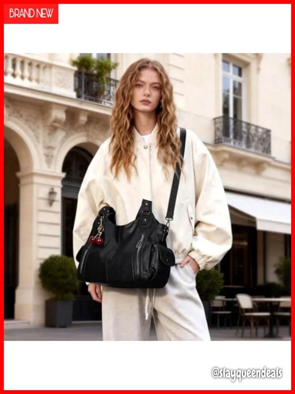 Slouchy Hobo Bag Faux Leather Shoulder Purse Crossbody Tote Y2k
